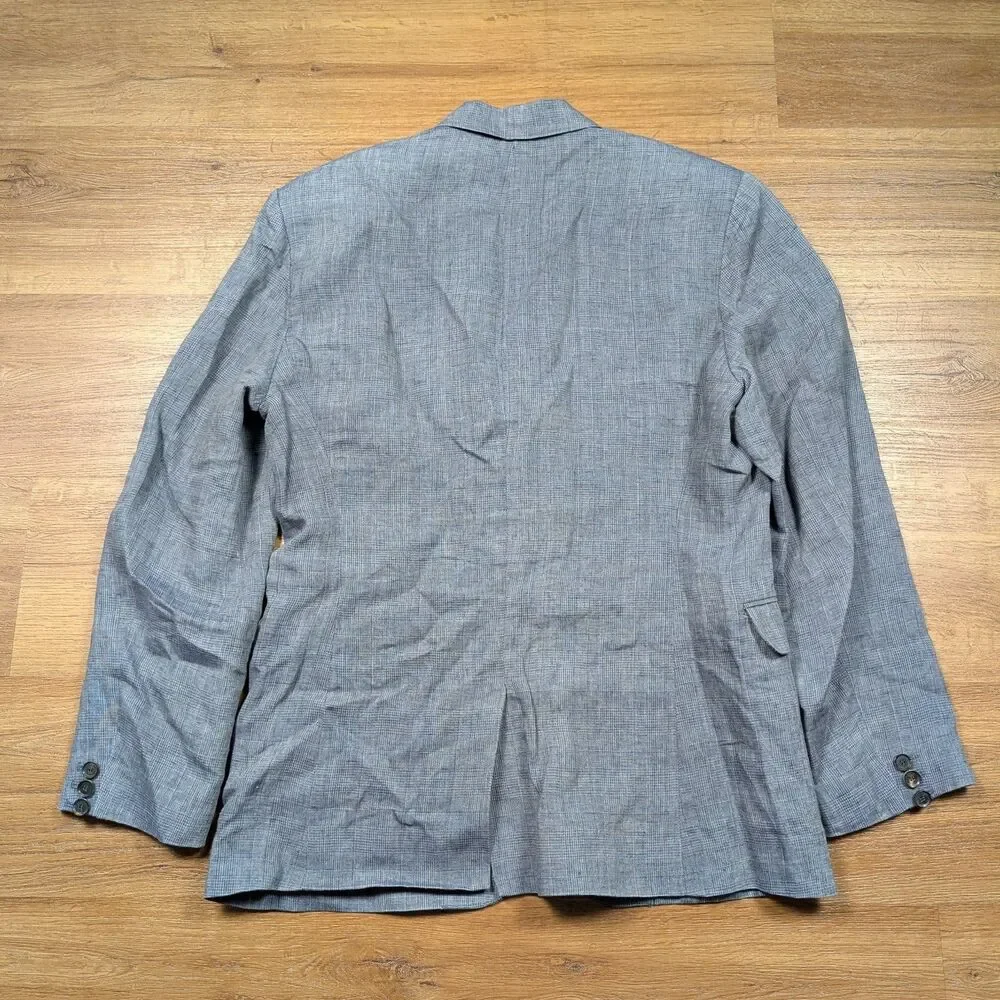 Vince Linen Blazer Sports Coat Jacket Men’s Size Medium Gray 2 Button Business
